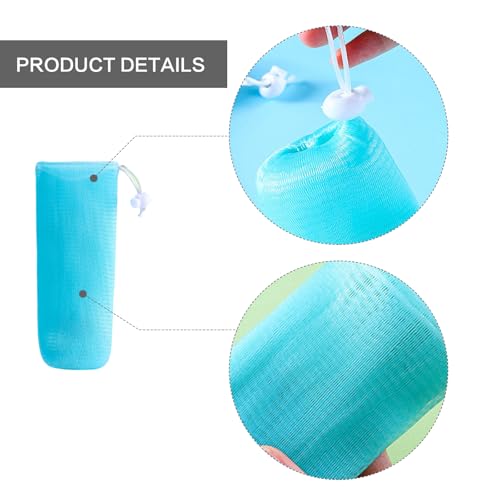 5Pc Mesh Soap Bags with Drawstring - Exfoliating Pouch