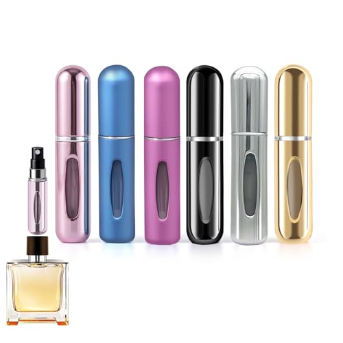 Travel Mini Perfume Atomizer Bottle - 6 Pack, 5ml Leak-Proof Design