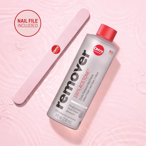 Onyx Professional 100% Pure Acetone Nail Polish Remover with Nail File