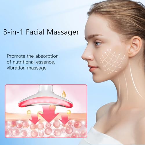 LED Facial Massager with Heat & Vibration - 3 Modes