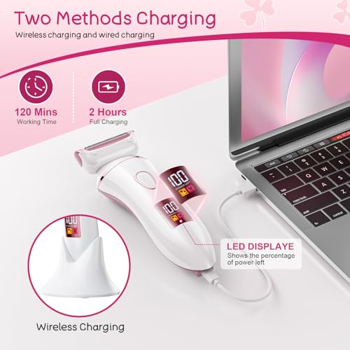 Women's Electric Shaver Rose Gold - Rechargeable Wet & Dry Hair Remover