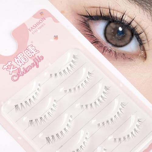 LASGOOS Lower Lash False Eyelashes 5 Pairs Clear Band
