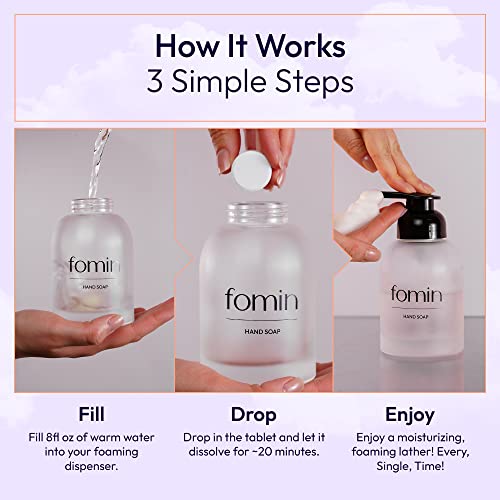 FOMIN Foaming Hand Soap Tablets (16 Count) - Makes 128 fl oz (16 x 8 fl oz) - Variety Pack Foaming Hand Soap Refills, Sustainable Soap Tablets for Hands