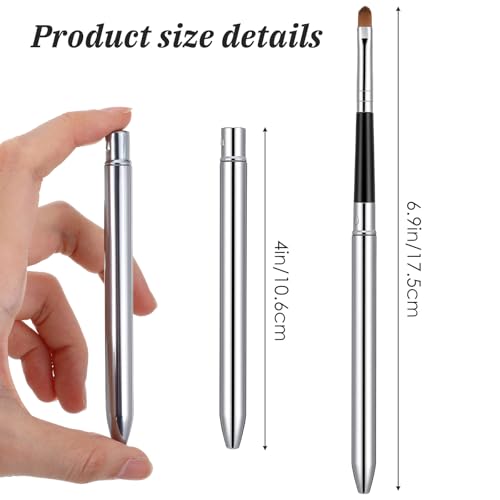 Retractable Lip Brush Set of 6 - Silver Lipstick Applicator