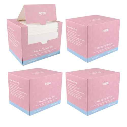 RGBB Clean Face Towels 10"¡¿12", Disposable, Ultra-Absorbent, Hypoallergenic & Soft Makeup Remover Dry Wipes, Pamper Your Face, Hygienic Towelettes, for All Skin Types£¨200 Count£©