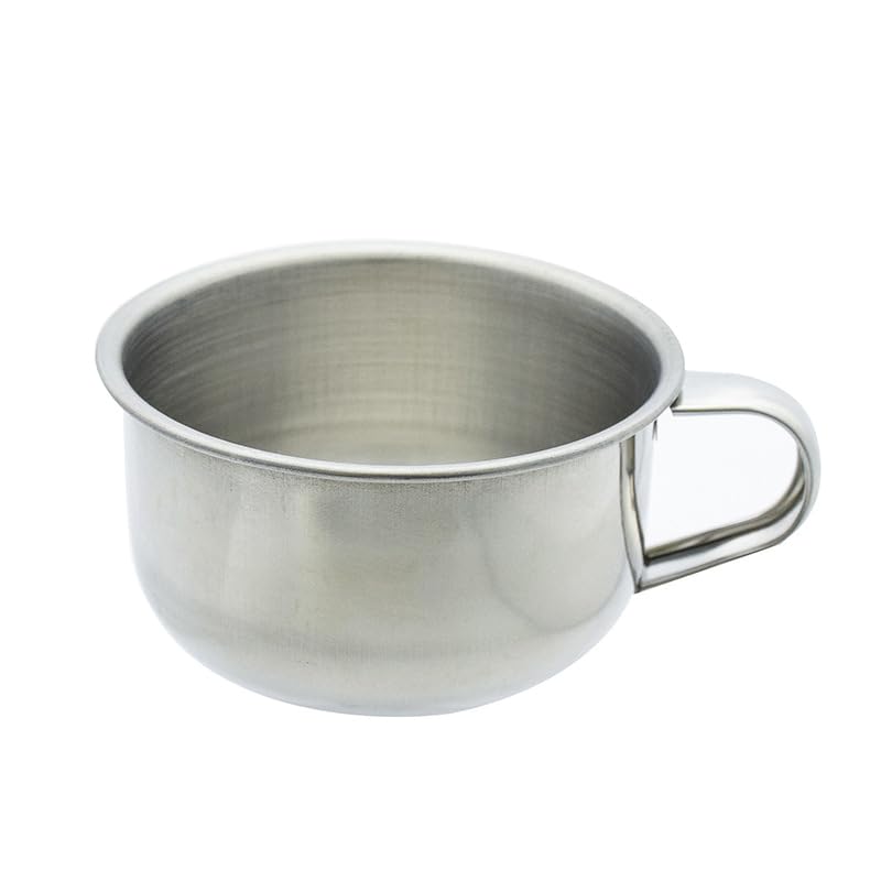 lasenersm 1 Piece Stainless Steel Shaving Soap Bowl with Handle Shaving Soap Mug Bowl Shaving Bowl Shaving Foam Bowl Shaving Cream Bowl For Men, 3.46 x 1.97 Inches, Silver