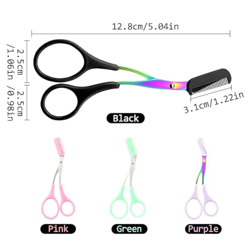 Eyebrow Trimmer Scissors with Comb - Precision Shaping for Women & Men
