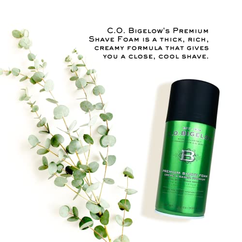 C.O. Bigelow Shaving Foam, 5.2 oz Mens Shaving Cream, Shave Foam for Men with Eucalyptus Oil for All Skin Types (Pack of 2)