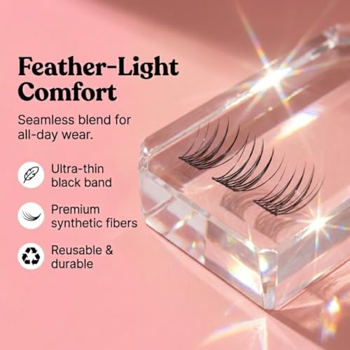 Ninetynine Dreams 60PC K-Pop Idol Spiky Lash Clusters - Reusable & Comfortable