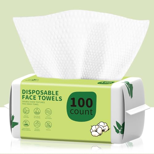 Biodegradable Face Towels 100 Count - Ultra Soft & Absorbent