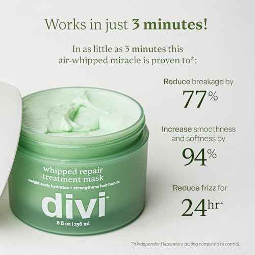 Divi Whipped Repair Hair Treatment Mask Deep Conditioning Hair Mask for Dry, Damaged, and Color-Treated Hair