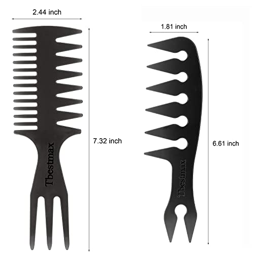 Hair Comb Styling Set Tail Comb Afro Pick 2pk – Double-Sided Professional Barber Brushes