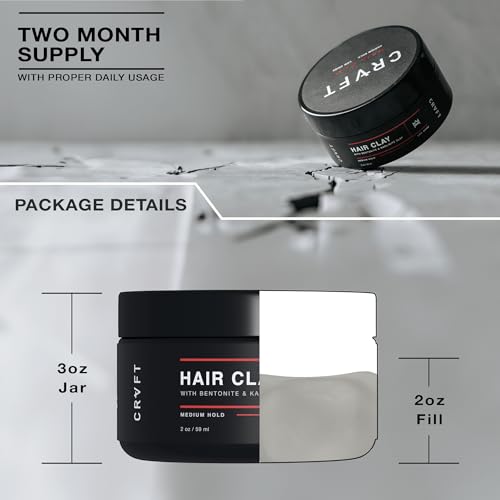 Hair Clay 2oz | Matte Finish Medium Hold | Reworkable Styling Clay