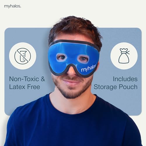 MyHalos Cooling Gel Eye Mask | Reusable Cold Compress for Puffy Eyes