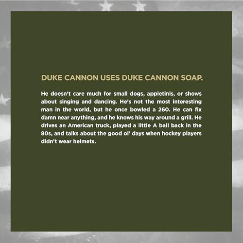 Duke Cannon Men's Body Soap, Big American Brick Of Soap, Smells Like Victory, Army Green, Clean, Fresh Scent, 10 Oz