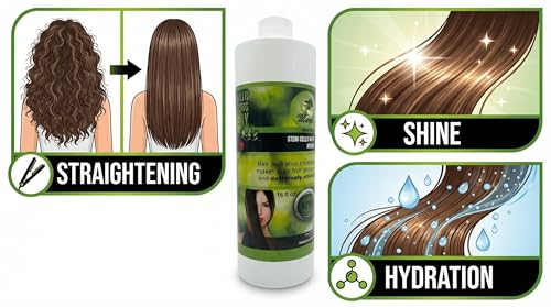 KERA FRUIT Stem Cell & Argan Hair Treatment Set - Natural Hair Smoothing & Growth 16oz + Shampoo 32oz