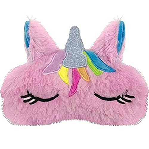 Pack of 1 Fur Unicorn Sleep Mask Plush Sleeping Eye Cover for Women Girls Home Sleeping Traveling (Unicorn)