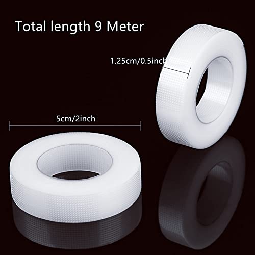 BTYMS 20 Rolls PE Micropore Medical Tape for Individual Eyelash Extension, White, 0.5 inch x 10 Yards
