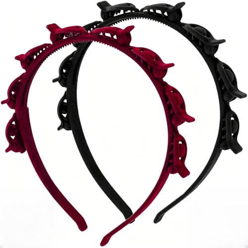 2 Pcs Butterfly Clip Headbands for Women - Non-Slip Hair Accessories
