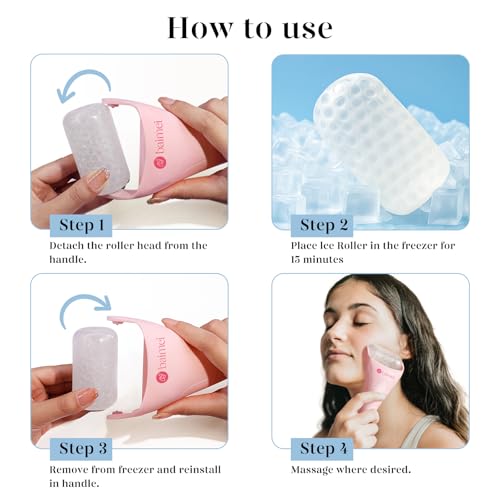 Pink Ice Roller & Gua Sha Set for Face & Migraine Relief - BAIMEI IcyMe