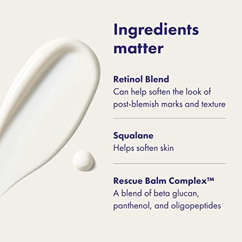 Rescue Retinol Nighttime Renewing Cream - Helps With the Look of Uneven Texture and Post-Blemish Marks - Gentle, Non-Drying Formula, Introduction Retinol - Safe for Sensitive Skin (30 ml)