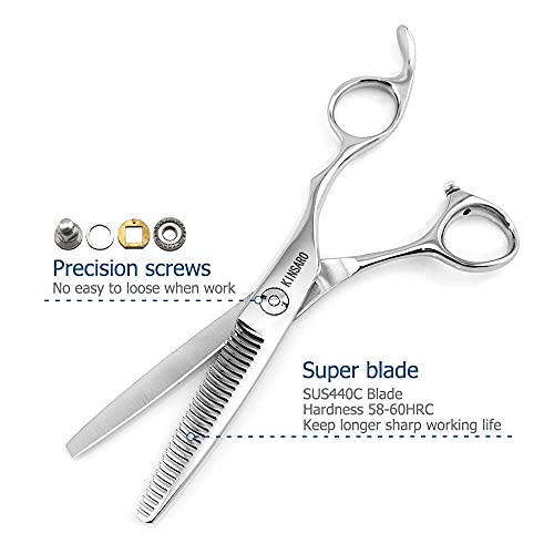 KINSARO 6 Inch Hair Thinning Scissors 440C Professional Grade
