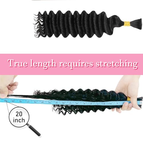AKONSOUL 22" Deep Wave Braiding Hair Bundle - 3 Pack