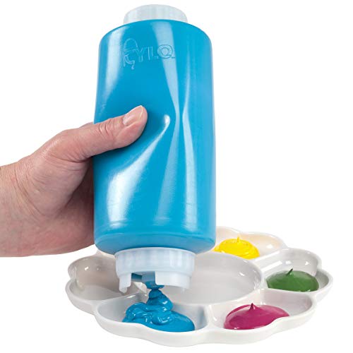Creative Mark Cylo FIFO Squeeze Bottle - Empty - 32 oz. Inverted Squeeze Bottle with Air-Tight Non-Drip Silicone Valve; Acrylic Paint, Sauce, and Condiment Bottles For Painters and Food Industry