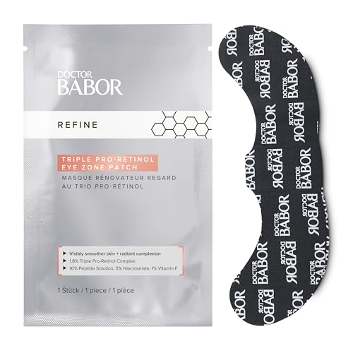 BABOR Doctor Retinol Eye Patches, Anti-Aging Eye Patches Against Dark Circles and for a Tightening, Anti-Wrinkle Eye Mask, Triple Pro-Retinol Renewal Eye Zone Patch, 5 Pack