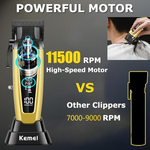 KEMEI 90-4 Professional Cordless Hair Clippers - 11500 RPM