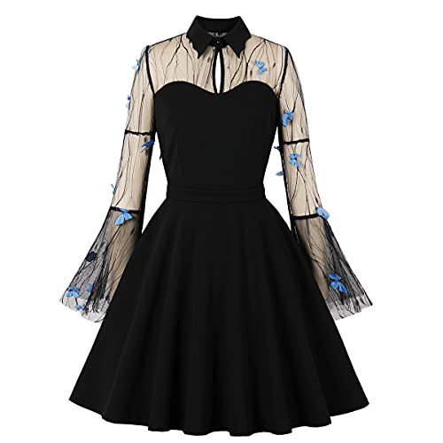 Women's Vintage Polka Dot 1950s Audrey Retro Rockabilly Prom Dress 50's 60's A-Line Cocktail Party Swing Dress