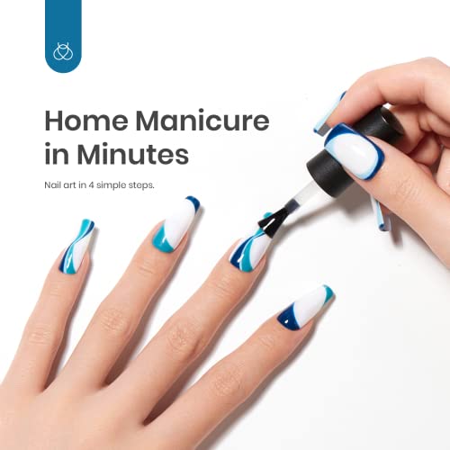 Beetles Gel Polish Kit - Navy Blue & Teal Glitter 6-Pack