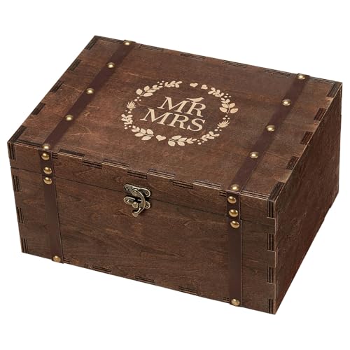Large Mr & Mrs Wedding Keepsake Box | Vintage Wooden Memory Box