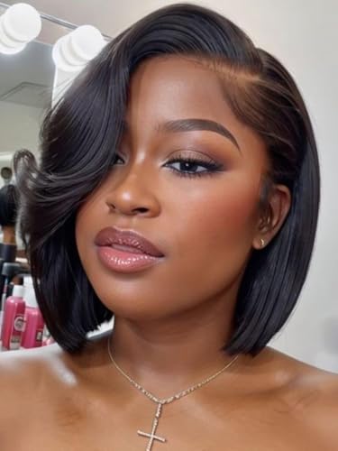 UNICE 12" Short Bob Wig Human Hair Glueless 4X4 Lace