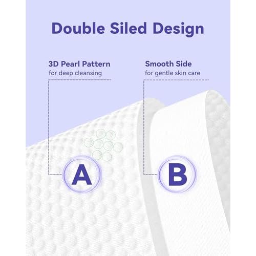 Disposable Face Towels, 10"¡¿12" XL Face Towelette Disposable, Soft Makeup Remover Dry Wipes, Thick Facial Tissue for Women Cleansing, Skin Care, 50 Count (2 Pack)