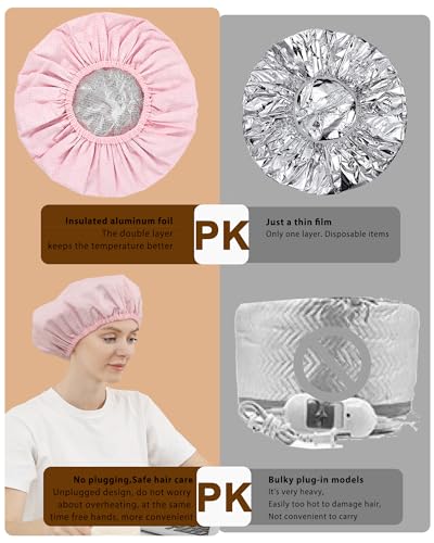 Heat Cap for Deep Conditioning Hair Treatment - 2 Pack