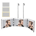 XIGETRAIL 3-Way Mirror with 8 LED Lights | Rechargeable Barber Mirror