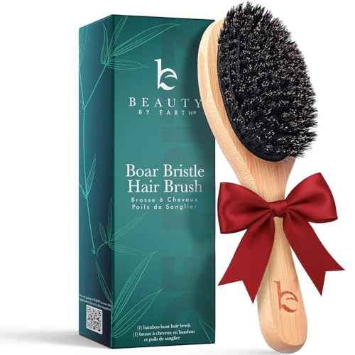 Boar Bristle Hair Brush for Women and Men, Natural 100% Soft Boars Hairbrush for Fine and Thin Hair