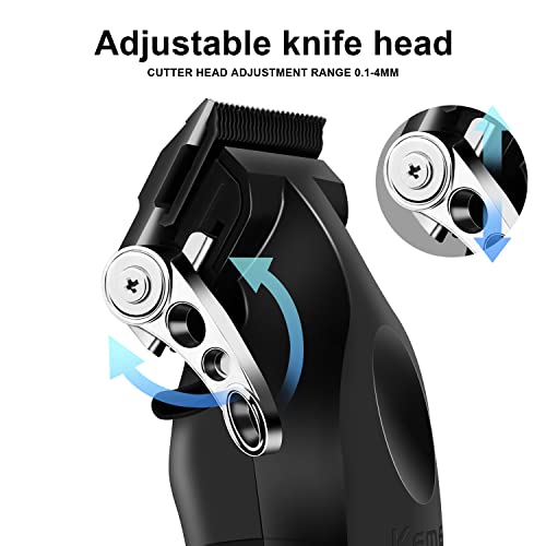 KEMEI Black Hair Clippers for Men£¬ Adjustable Blade Cordless Clipper Professional Barber Clippers£¬ USB Rechargeable Wireless Haircut Clippers km-2296