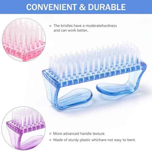 5PCS Handle Grip Nail Brush, Hand Fingernail Scrub Cleaning Brushes for Toes and Nails Cleaner, Pedicure Scrubbing tool kit for Men and Women (Multicolor)