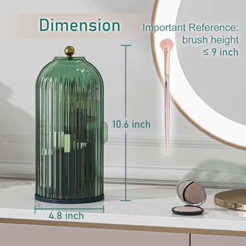 GAXmi Rotating Makeup Brush Holder with Sliding Lid