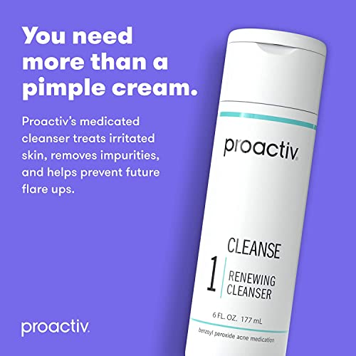 Proactiv Acne Cleanser - Benzoyl Peroxide Face Wash and Acne Treatment - Daily Facial Cleanser and Hyularonic Acid Moisturizer with Exfoliating Beads - 90 Day Supply, 6 Fl Oz