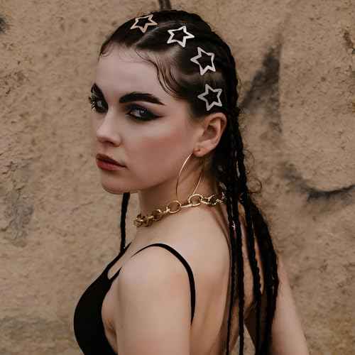 30 Pcs Metal Star Hair Clips 2000s Y2K Snap Barrettes 1.25 In Non Slip Star Hair Accessories for Women,Matte Multiple Brown