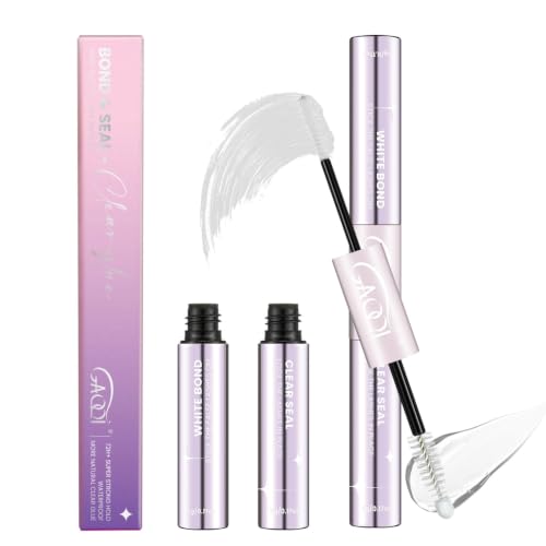 GAQQI Lash Cluster Glue Black & Lash Bond Seal Clear Bundle for Eyelash Extensions