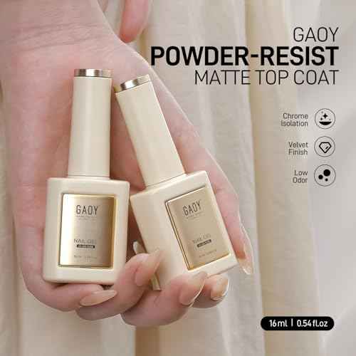 GAOY Matte Gel Top Coat for Gel Nail Polish, 16ml Chrome Proof Matte Finish for Detail Chrome Isolation Painting Long Lasting UV Nail Art DIY