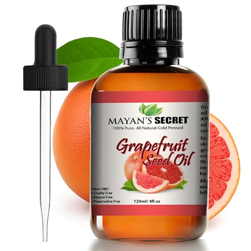 Mayan's Secret 100% Pure Grapefruit Seed Oil, Premium Quality/Undiluted/Refined Cold Pressed/4 fl oz Glass Jar