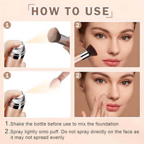 CAHIUYOA Airbrush Foundation Spray with Primer & Brush