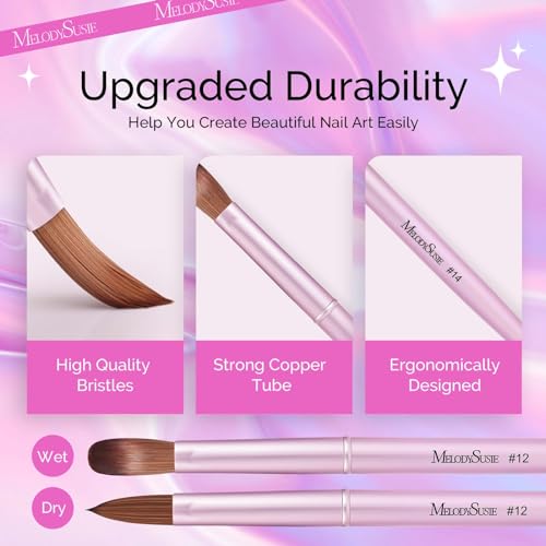 Rose Gold MelodySusie 4-Piece Acrylic Nail Brush Set for Nail Art