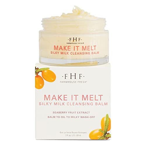 FarmHouse Fresh Silky Cleansing Balm & Makeup Remover - Travel Size Face Wash with Vitamin C