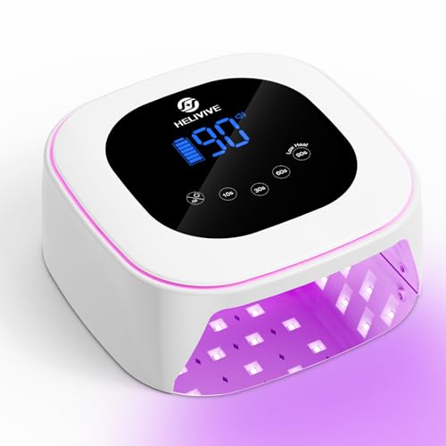 80W Cordless UV LED Nail Lamp with 4 Timers & Ambient Light
